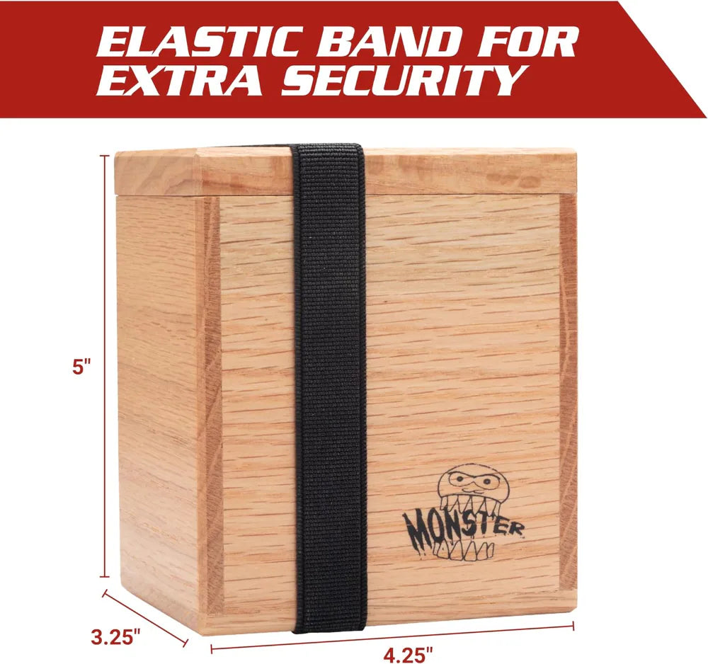 MONSTER WOODEN SINGLE (150 CARDS) DECK BOX: RED OAK