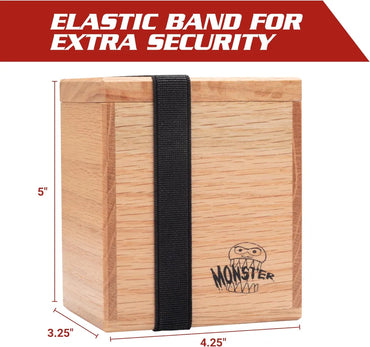 MONSTER WOODEN SINGLE (150 CARDS) DECK BOX: RED OAK