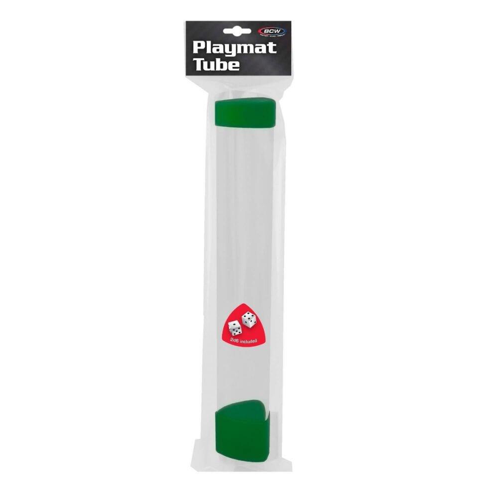 BCW Playmat Tube with Dice Cap- Green