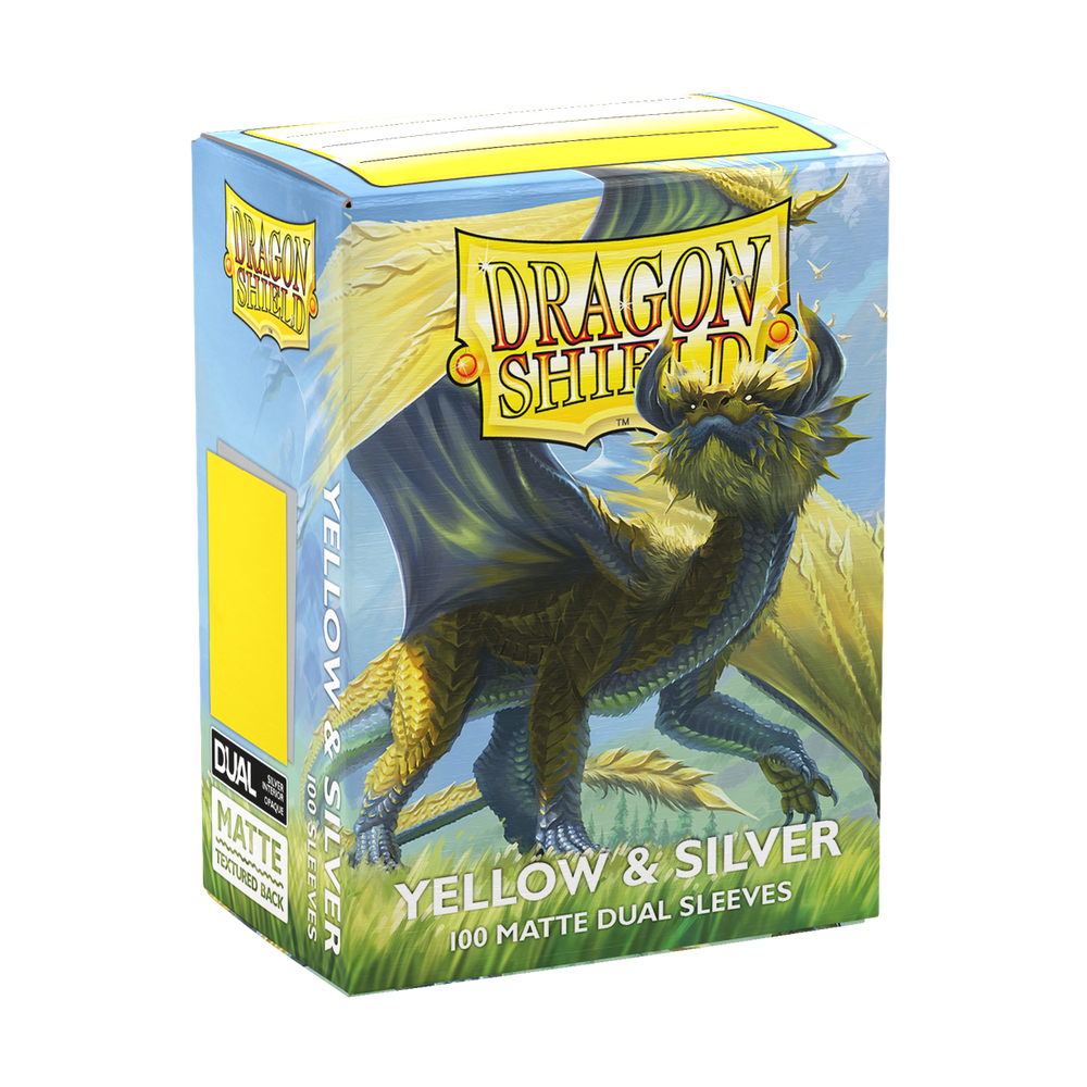 Dragon Shield: Standard 100ct Sleeves - Yellow & Silver (Dual Matte)