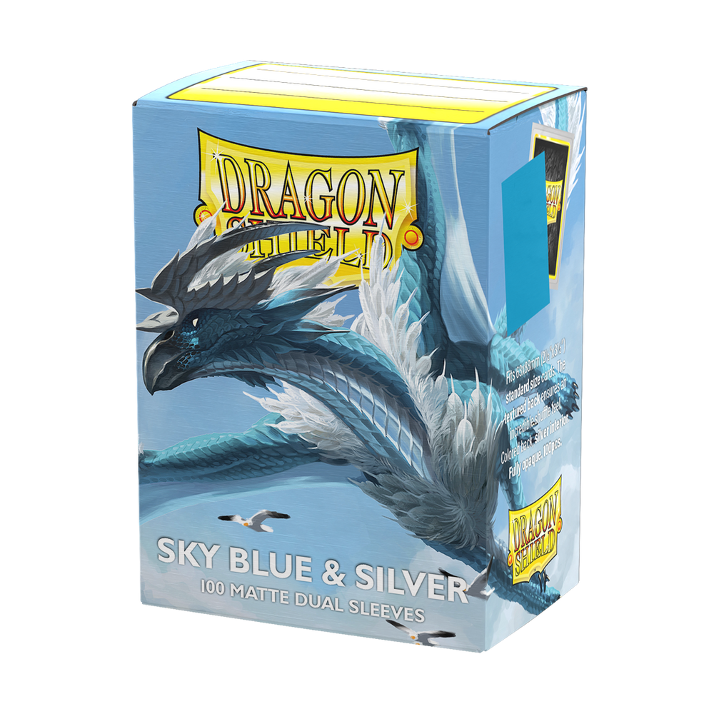 Dragon Shield: Standard 100ct Sleeves - Sky Blue & Silver (Dual Matte)