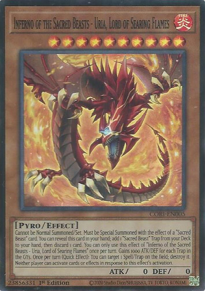 Inferno of the Sacred Beasts - Uria, Lord of Searing Flames [CORI-EN005] Super Rare