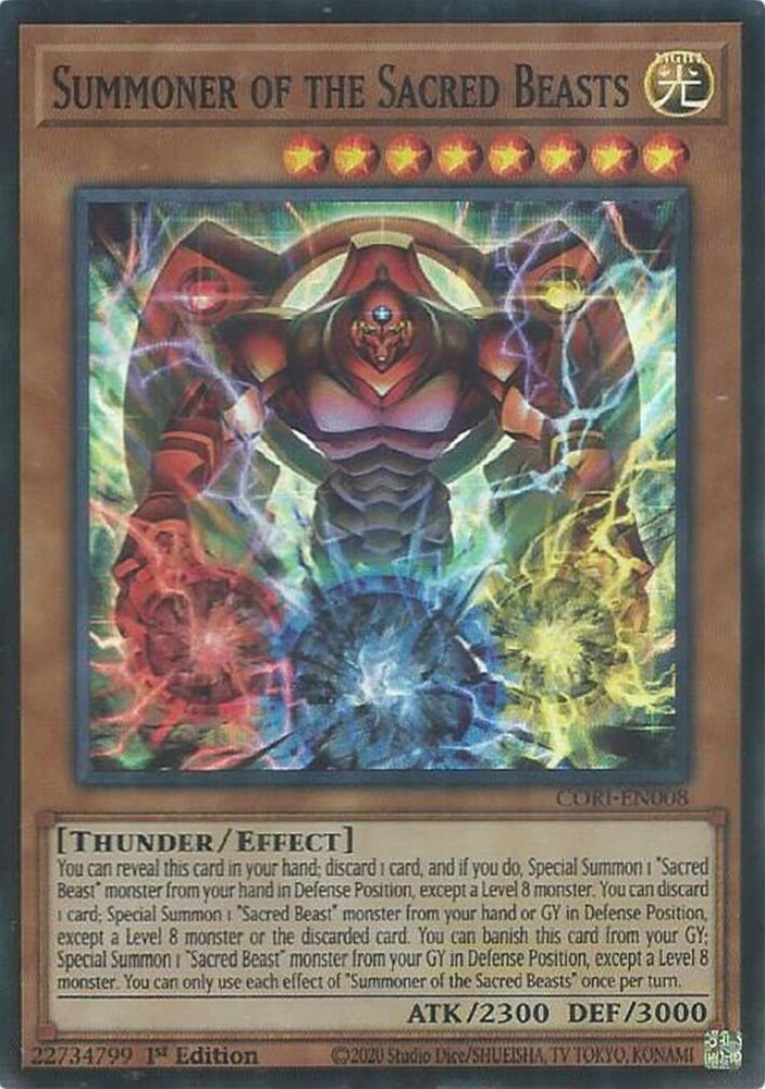 Summoner of the Sacred Beasts [CORI-EN008] Super Rare