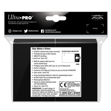 Ultra PRO: Standard 100ct Sleeves - Eclipse Gloss (Jet Black)