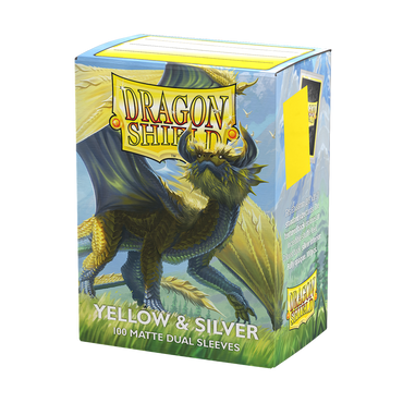 Dragon Shield: Standard 100ct Sleeves - Yellow & Silver (Dual Matte)