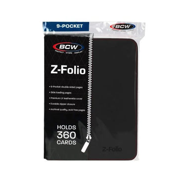 BCW-Z-Folio 9-Pocket Album- Black