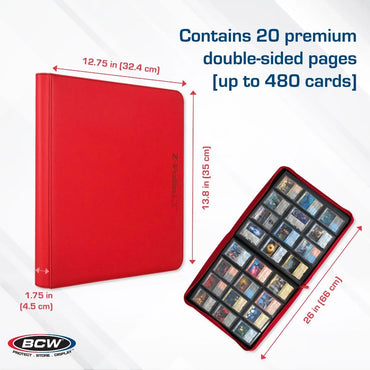 BCW-Z-Folio 12-Pocket LX Album-Red