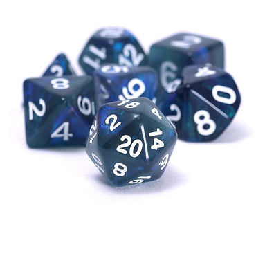Sirius Dice Unearthed Treasure Sapphire 7-Piece Polyhedral RPG Dice Set | Sirius Dice