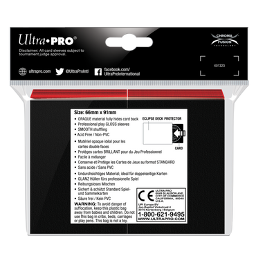 Ultra PRO: Standard 100ct Sleeves - Eclipse Gloss (Apple Red)