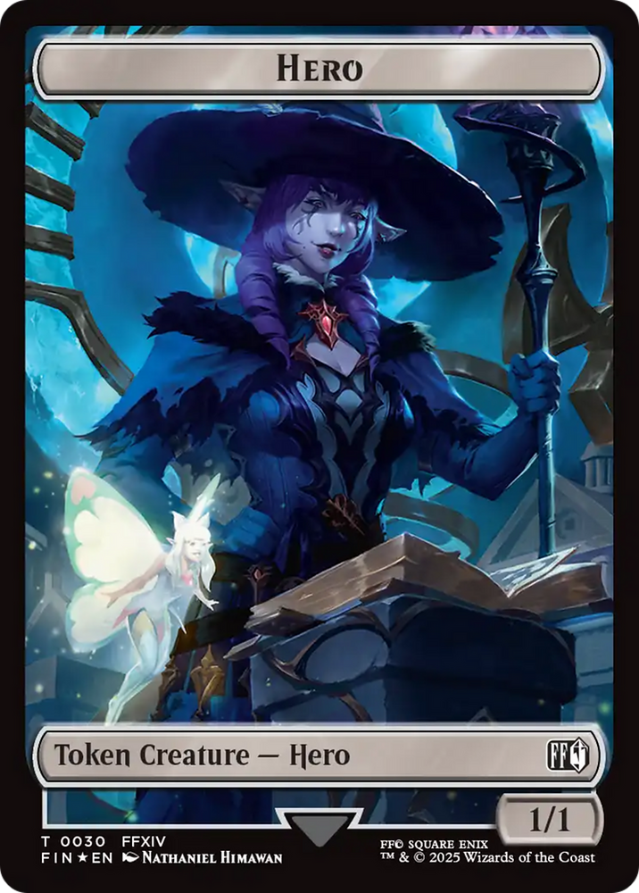 Hero (0030) // Wizard (0035) Double-Sided Token (Surge Foil) [FINAL FANTASY Tokens]
