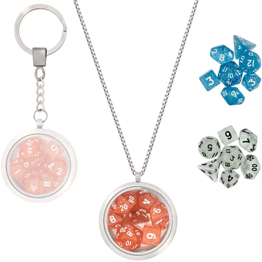 LYNX ACCESSORIES: MINI DICE LOCKET AND HANGER WITH CHAIN AND KEYCHAIN