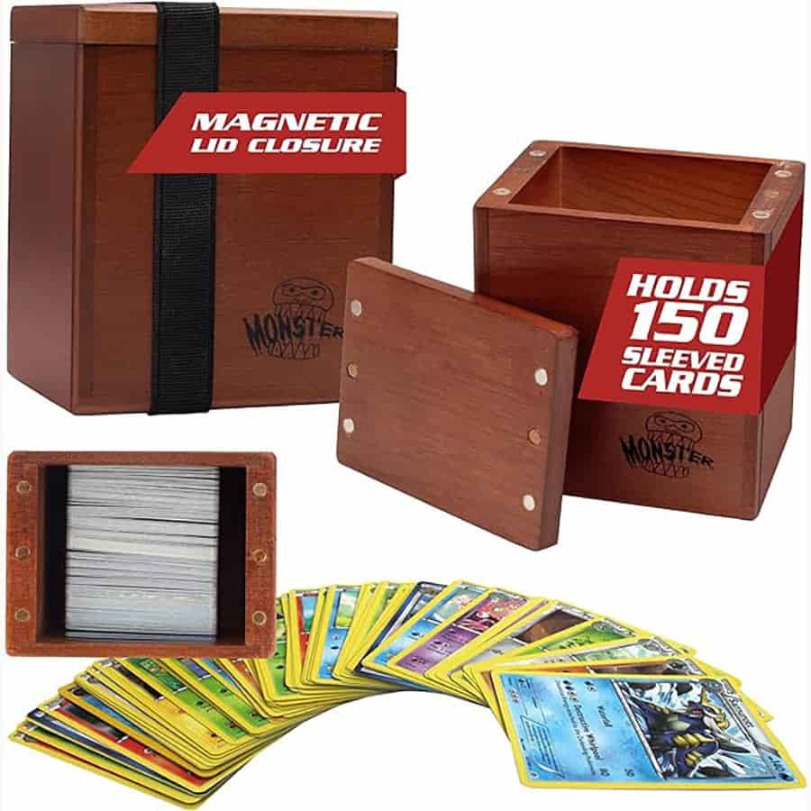 MONSTER WOODEN SINGLE (150 CARDS) DECK BOX: CHERRY