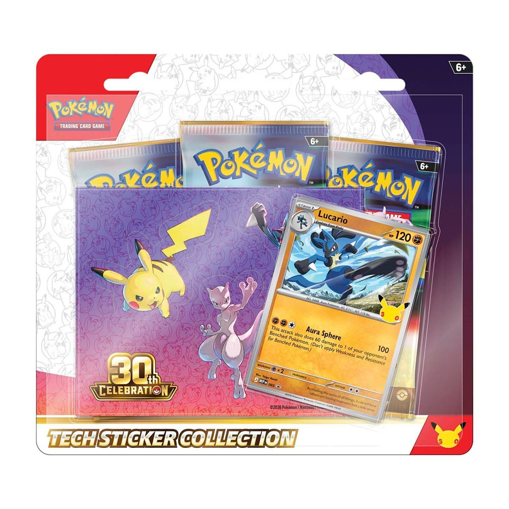 Pokémon TCG 30th Celebration Tech Sticker Collection Lucario official front product image